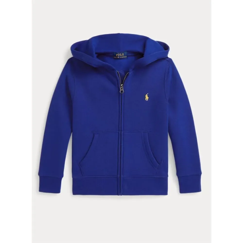 Polo Ralph Lauren Boys Size 7 Blue Fleece Full-Zip Hoodie
